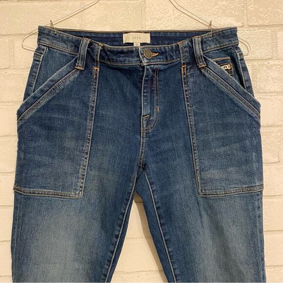 NWOT Joie Park Skinny Cropped Ankle Zip Jeans Dark Wash Denim Cruise Size 29 - Picture 1 of 16